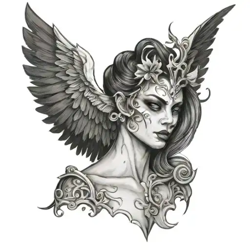 Half Angel Half Demon Woman