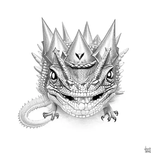 A Gangster Lizard Wearing A Crown Made Of Precious Metals And Surrounded By Complex Algorithms