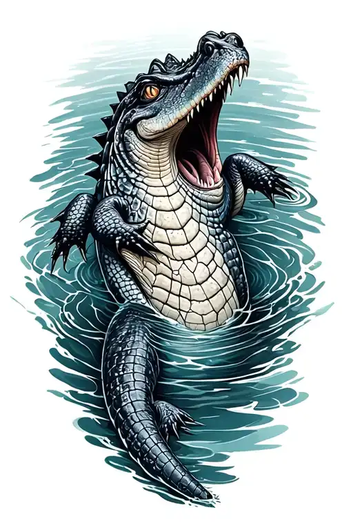 Half Submerged Crocodile