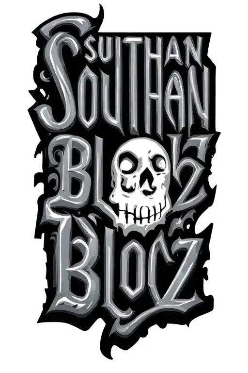 Word 'Southan Blockaz' Back View