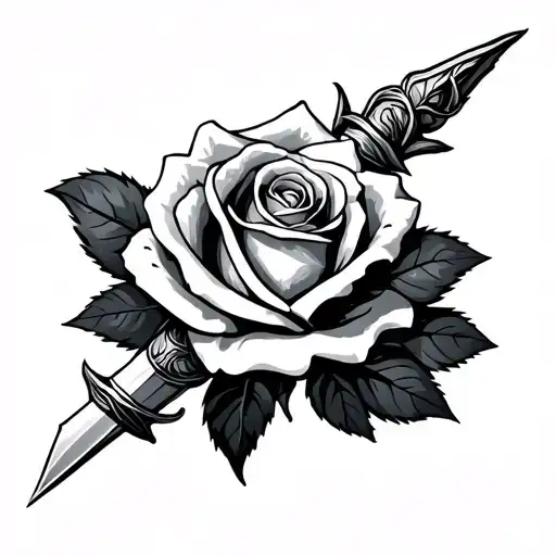 Dagger Rose Wrapped