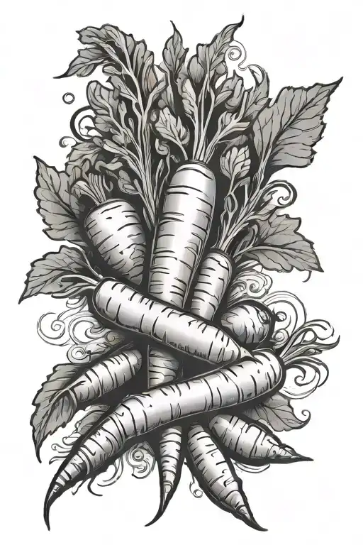 Carrot Cooking Book Tattoo Design
