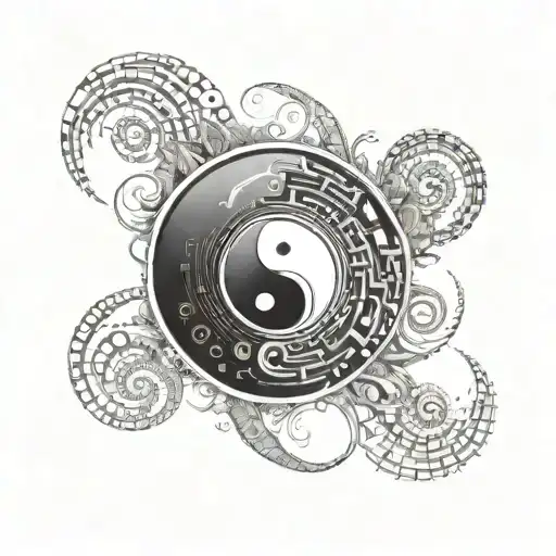 An Intricate Yin And Yang Symbol Made Of Programming Code Coffee Steam