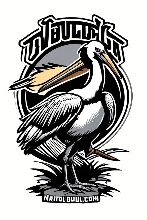 Nrl Bulldog Team Logo With A Pelican Standing Next To