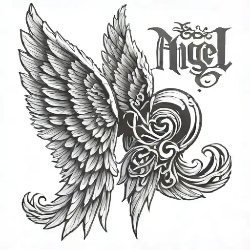 Angel Wings With Nan Text