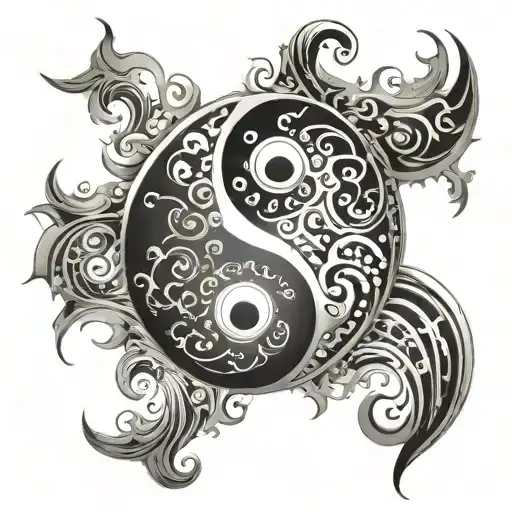 A Yin And Yang Symbol Steam Forming The Shape