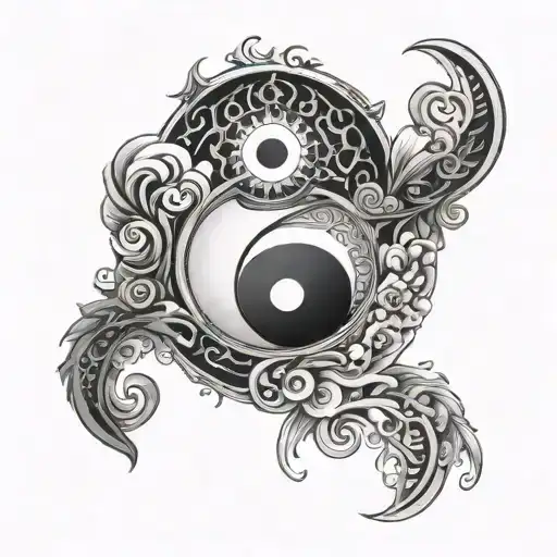 A Yin And Yang Symbol Steam Forming The Shape