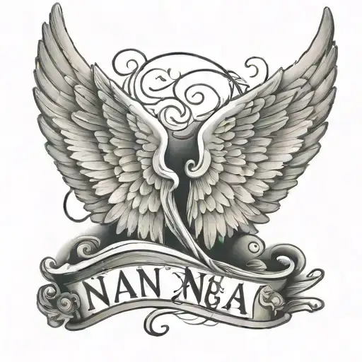 Angel Wings With Nan Text