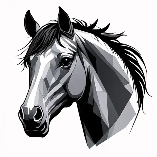 Horse Tattoo Geometric Design