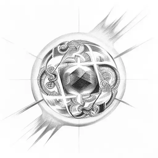 Solid Black Ordem De Cristo Cross Surrounded By Shading And Details