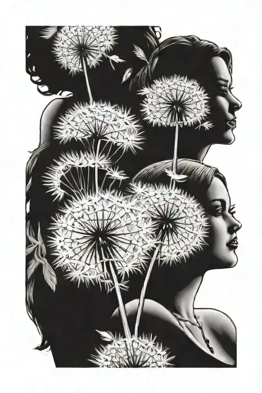 Two Girls With Dandelion