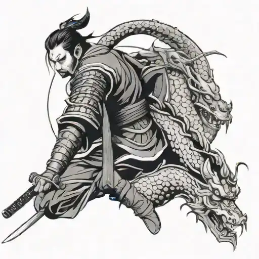 Samurai And Dragon