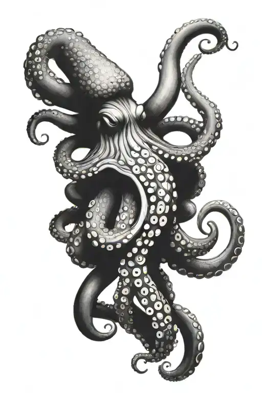 The Octopus Wraps Its Tentacles Around The Arm