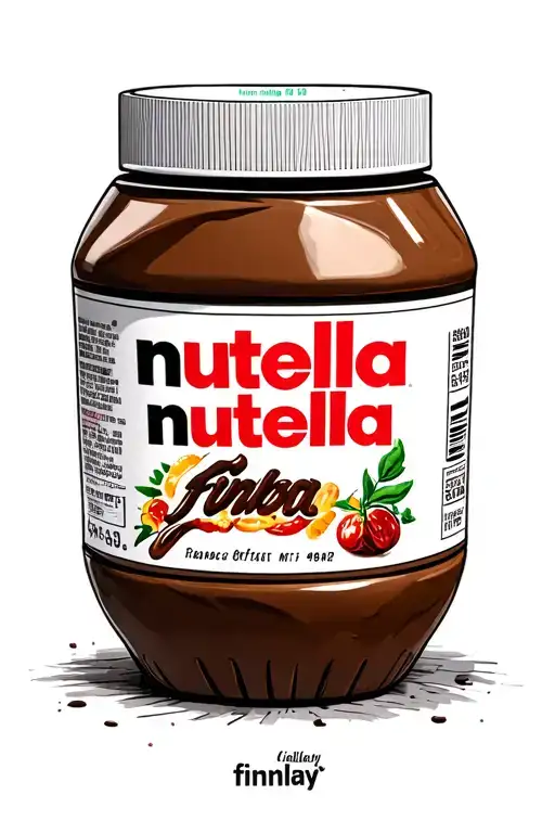 Nutella Jar With The Name Finnlay Instead Of Logo Incorporated Into The Design