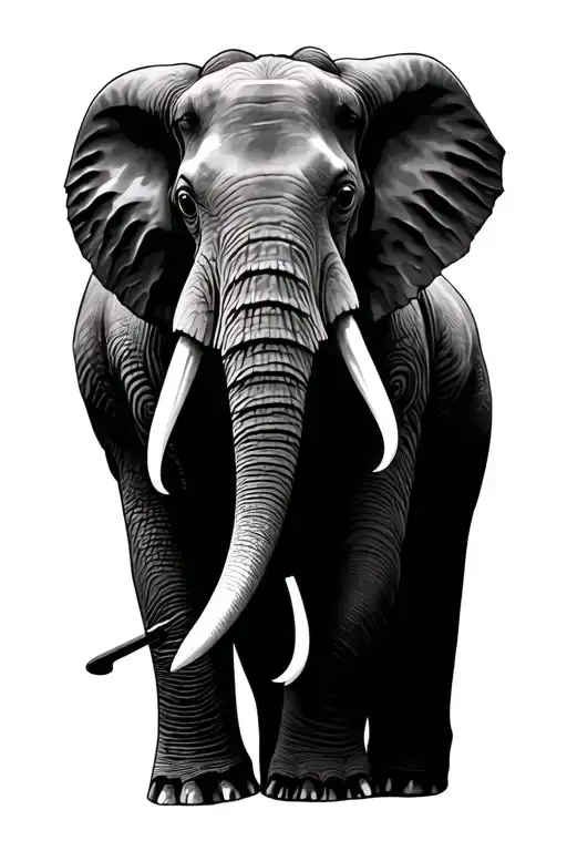 African Art Representation And Elephant