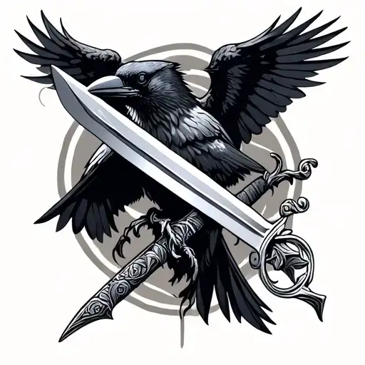 Crow And Sword Wrapped