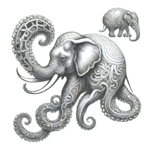 Space And Octopus And Elephants