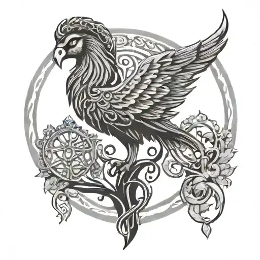 Phoenix Ram Celtic Tree Of Life