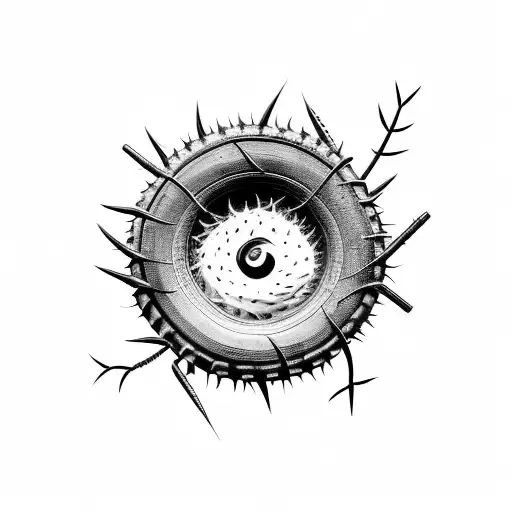 Tires With Thorns On Fire