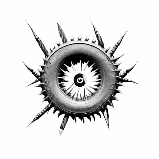 Motorcycle Tires With Thorns On Fire