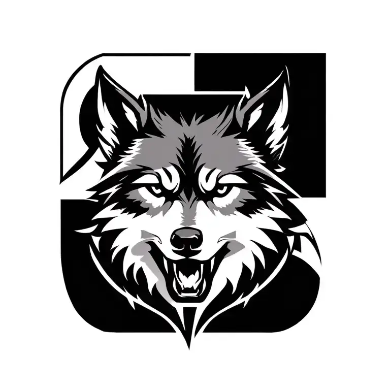 Sigma Greek Symbol With A Wolf Face Inside