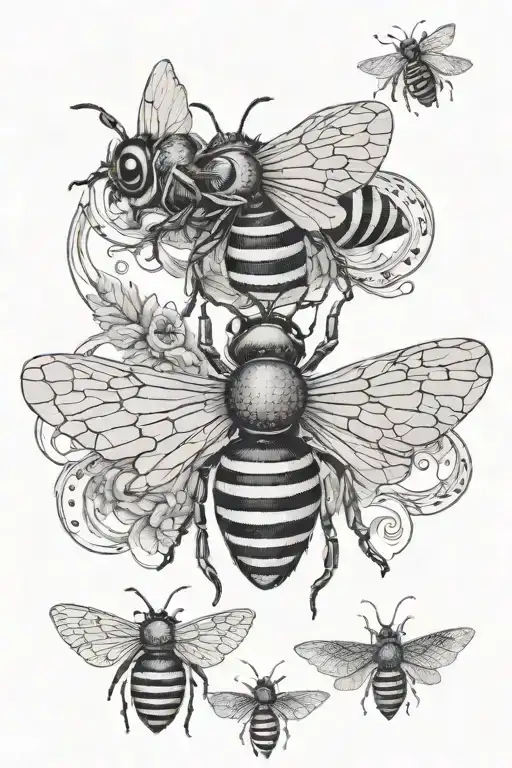 Surreal Bees Clocks Moth