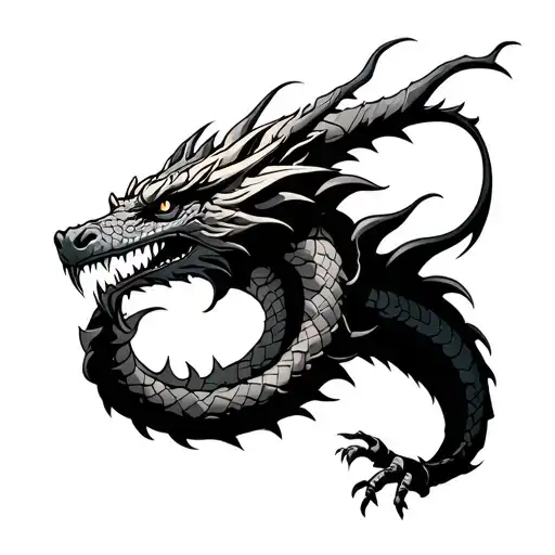 Dragon Wrapped Around Spartan Warrior