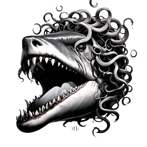 Medusa In Sharks Mouth