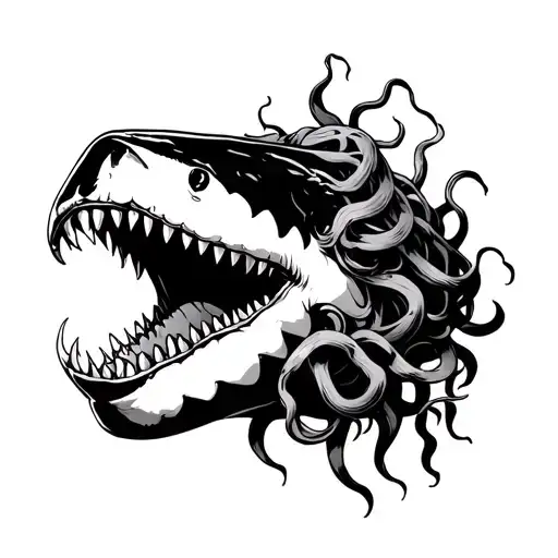Medusa In Sharks Jaws
