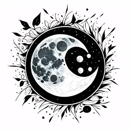 Moon With Something Cool Random Design