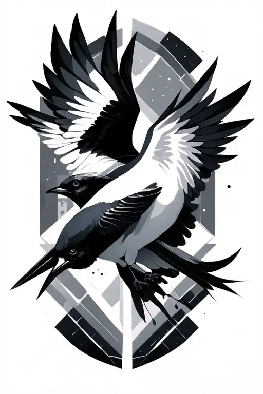 Geometric Sci Fi Inspired With Swallow Birds