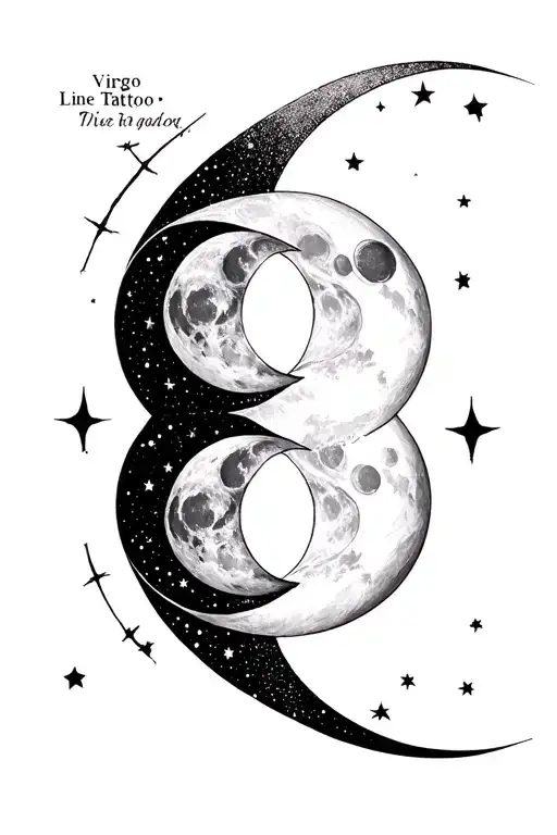 Moon Phases With Virgo And Aries Fine Line