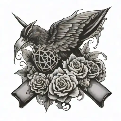 Military Tattoo Design Combining Elements