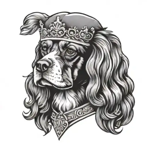 Cavakier King Charles With Heart Background