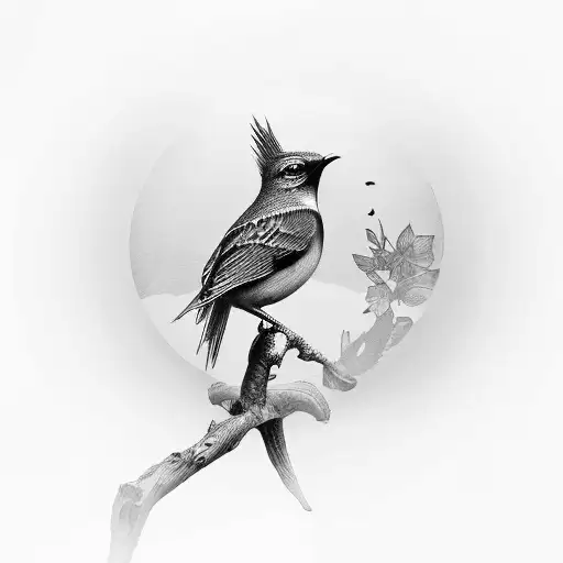 A Beautifully Detailed Shahin Bird Perched On A Coffee Bean Branch