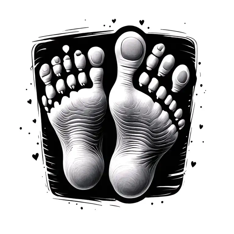 Name Tattoo Of My Baby Foot Print