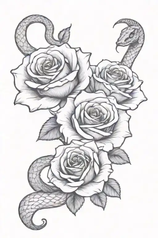 Rose's And Snake Wrapped