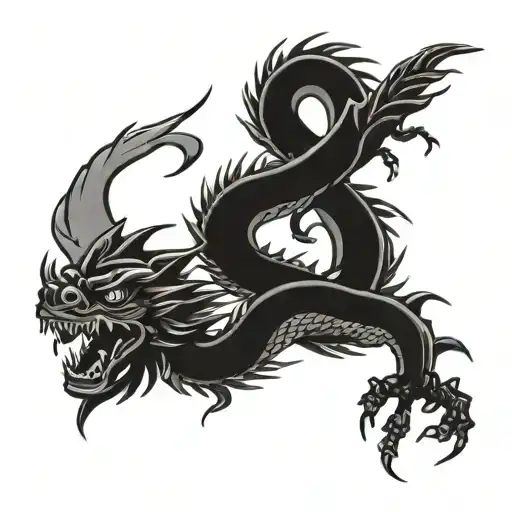 Geometri And Japanese Dragon