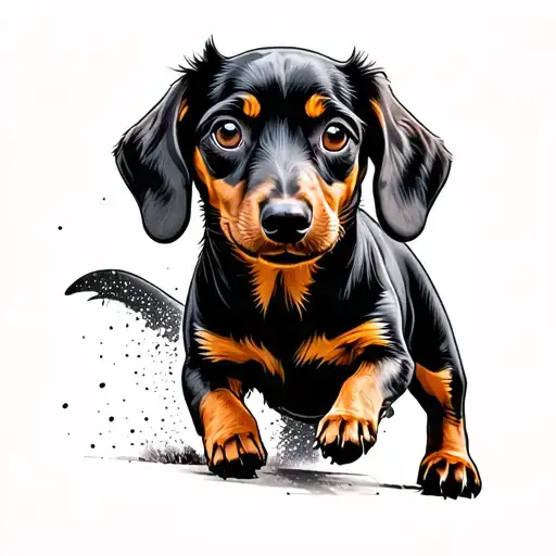 Daschund Dog Chasing