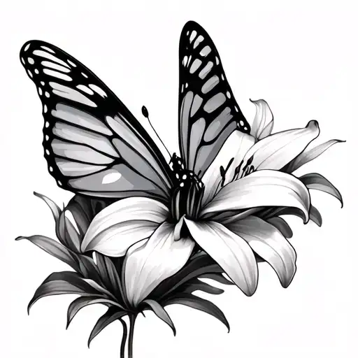 Butterfly And Lily