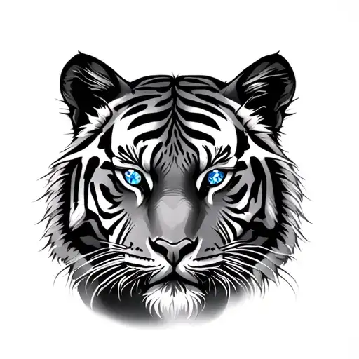 Face Of Tiger With Diamond Between Eyes