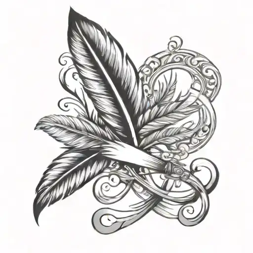 Infinity Symbol With Feather And Dog Paw