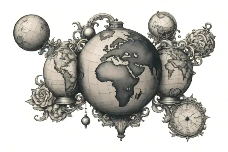 Globe On 3 Ppls Shoulders