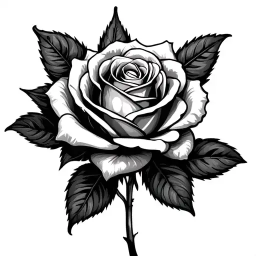 Rose Tattoo With Touch Of Power And Masculinity Kindness