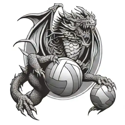Flying Dragon With Volley Ball