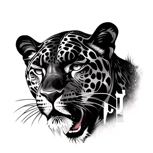Black Jaguar With Letters Mj