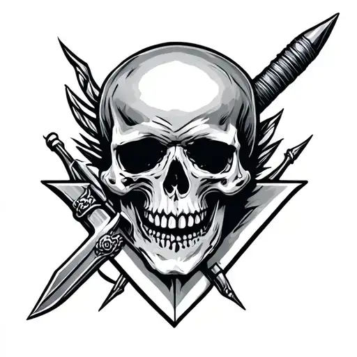 Skull And Commando Dagger Piercing