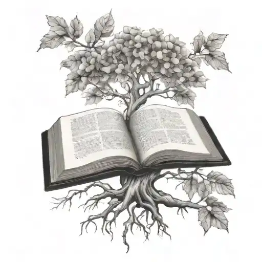 Tree With A Bible As The Roots And Verses As The Branches