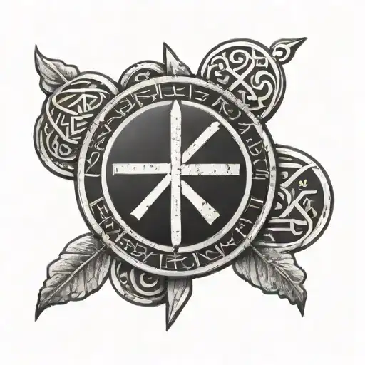 Nordic Runes In Circle