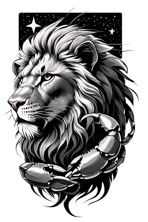 Crab And Lion Feminism With Star Concellation